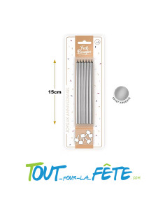 Lot de 6 bougies avec supports 15 cm 2