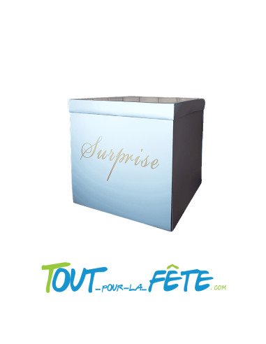 Boîte surprise argent et or pour ballons