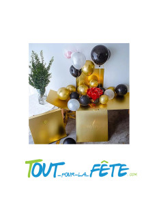 Boîte surprise dorée et argent pour ballons