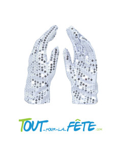 Paire de gants a sequins argenté