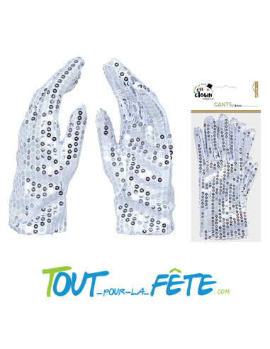 Paire de gants a sequins argenté