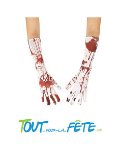 Gants longs avec tache de sang 37 cm 2