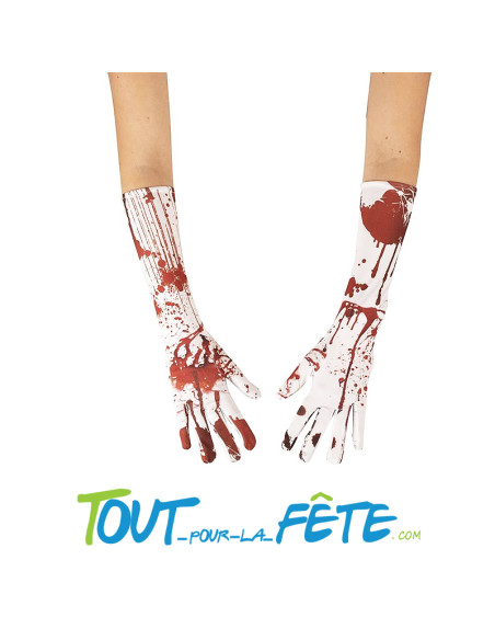 Gants longs avec tache de sang 37 cm