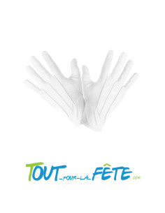 Paire de gants court blanc taille XL