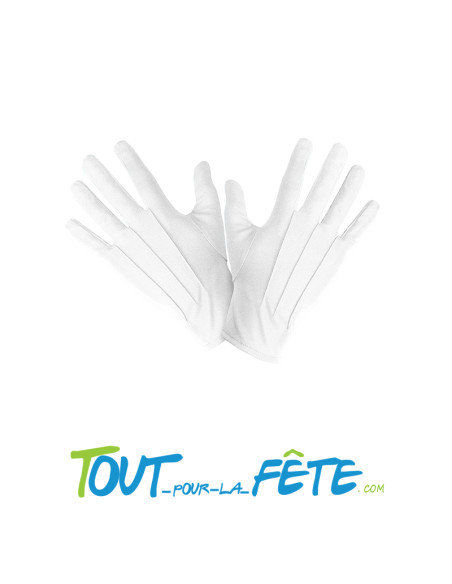 Paire de gants court blanc taille XL