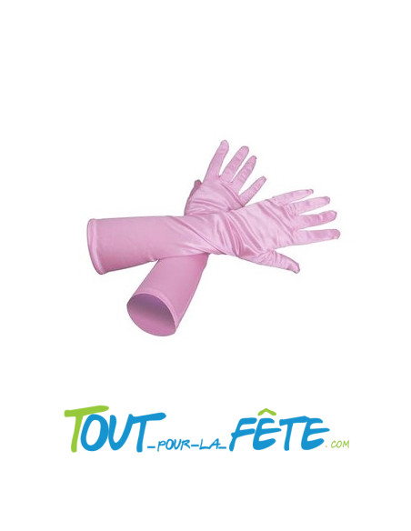 Paire de gants rose 40 cm