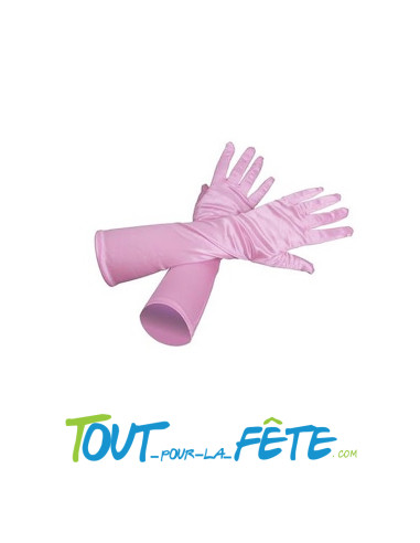 Paire de gants rose 40 cm