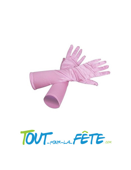 Paire de gants rose 40 cm