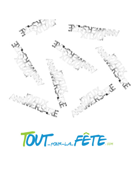 Sachet de Confettis de table Joyeux Anniversaire ARGENT 10g