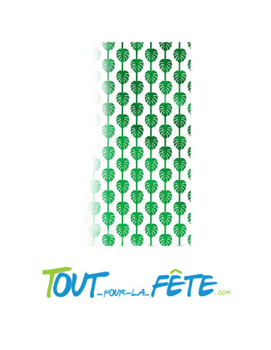 Rideau a frange feuilles tropicales 2m x 1m