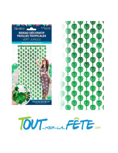 Rideau a frange feuilles tropicales 2m x 1m
