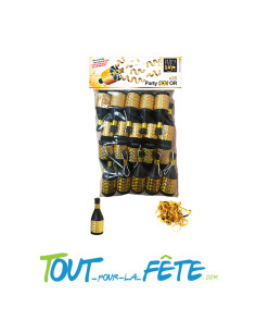 20 petits artifices "POPPERS" dorés en forme de bouteilles 2