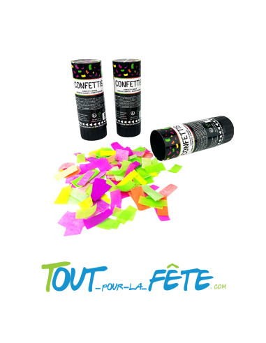 Lot de 3 petits canons à confettis 10 cm