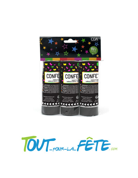 Lot de 3 petits canons à confettis 10 cm