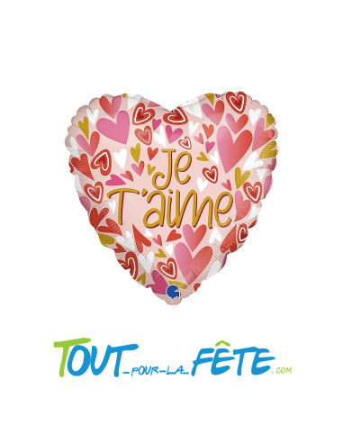 Ballon aluminium coeur "Je t'aime"