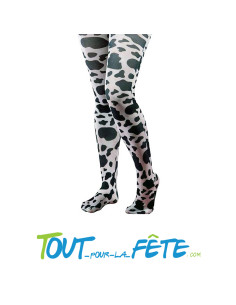 Collants avec motif vache noir et blanc