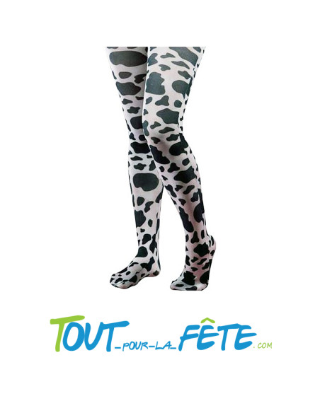 Collants avec motif vache noir et blanc