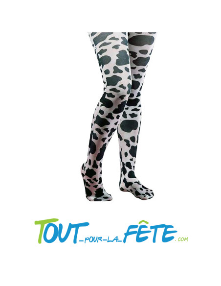 Collants avec motif vache noir et blanc