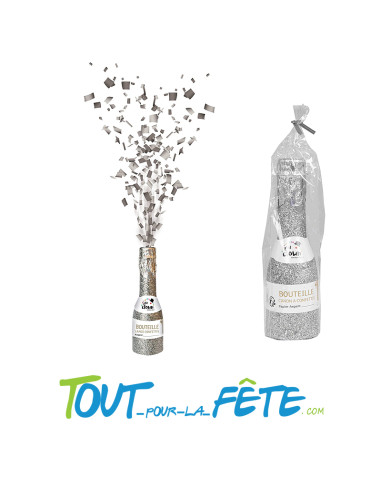 Bouteille lance confettis pailletée - 16 cm
