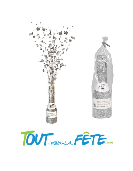 Bouteille lance confettis pailletée - 16 cm