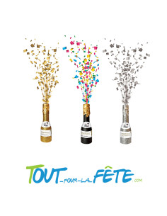 Bouteille lance confettis pailletée - 16 cm