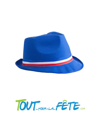 Chapeau borsalino en toile bleu, blanc, rouge