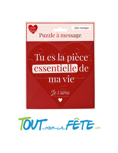 Puzzle à message en forme de coeur (avec enveloppe)