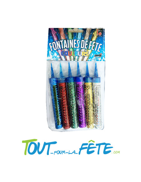 Lot de 6 fontaines à gâteaux ou fontaines scintillantes 9.5cm