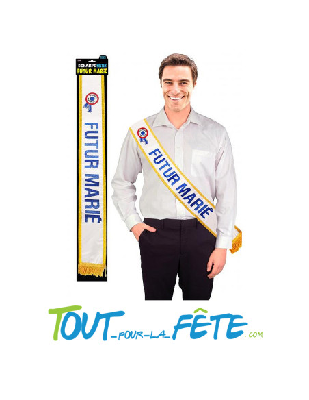 Écharpe tricolore Futur marié avec carton à signer
