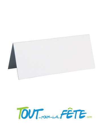 10 Marque place rectangle blanc 3 x 7 cm