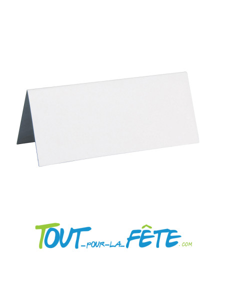 10 Marque place rectangle blanc 3 x 7 cm