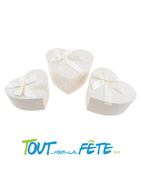 Urne Cœur crème  32cmx 30cmx 16.5cm