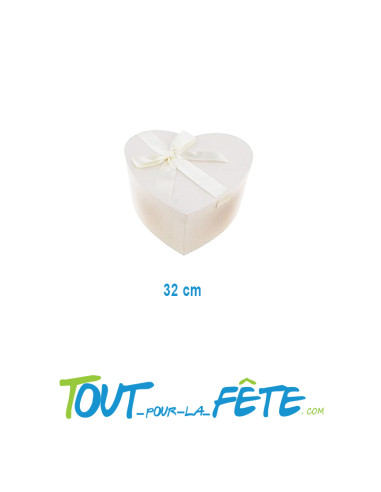Urne Cœur crème  32cmx 30cmx 16.5cm