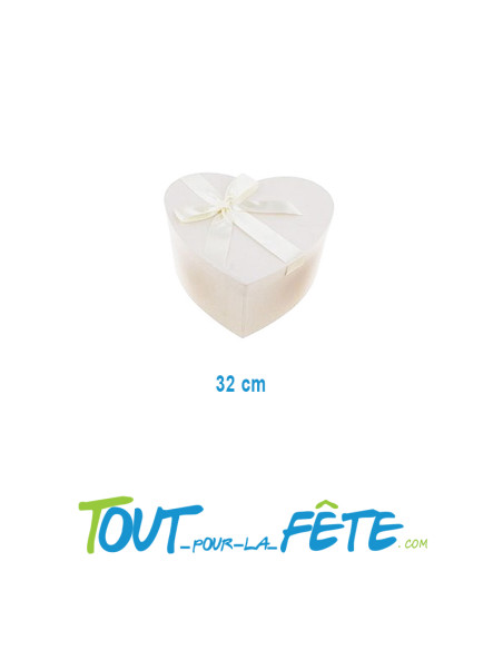 Urne Cœur crème  32cmx 30cmx 16.5cm