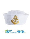 Chapeau de marin blanc avec broderie ancre