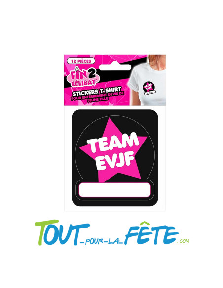 Lot de 12 stickers t-shirt team EVJF