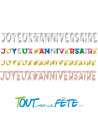 Guirlande lettre Joyeux anniversaire 2.20m différent coloris