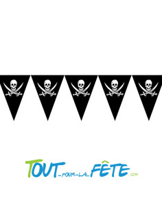 Guirlande 10 fanion triangle crane pirate 5m 2