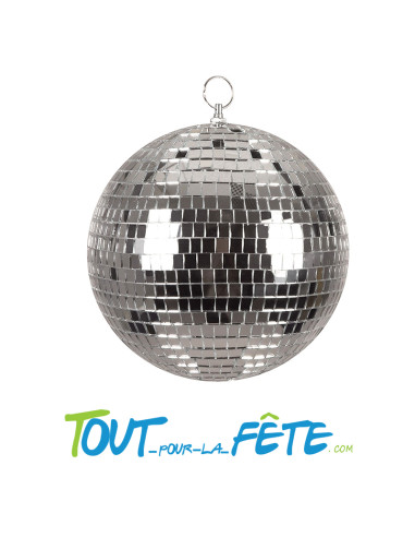 Boule disco à facette 30cm argent