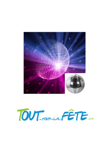 Boule disco à facette 30cm argent