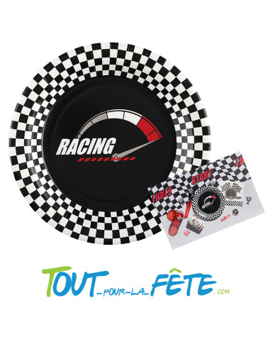 10 assiettes carton racing