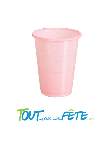Lot de 25 gobelets en plastique rose bébé 20cl