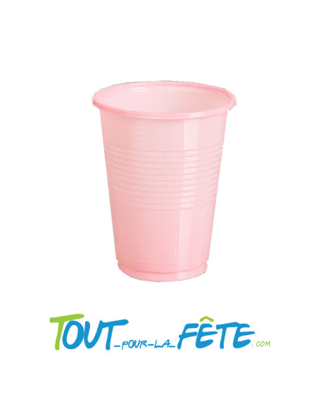 Lot de 25 gobelets en plastique rose bébé 20cl