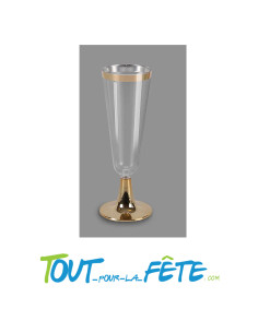 Lot de 3 flûtes à champagne 15cl or brillant 2