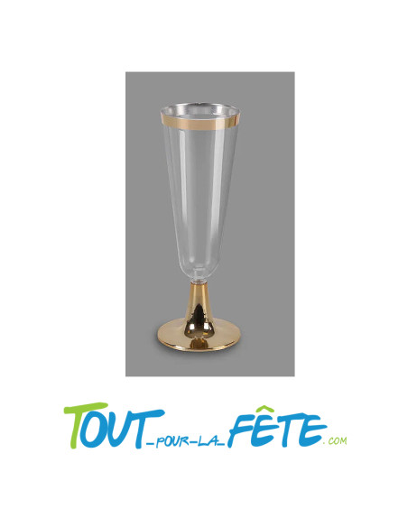 Lot de 3 flûtes à champagne 15cl or brillant