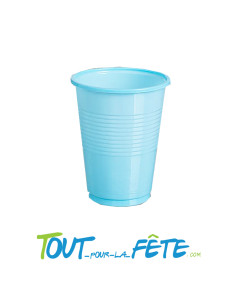 Lot de 25 gobelets en plastique bleu bébé 20cl
