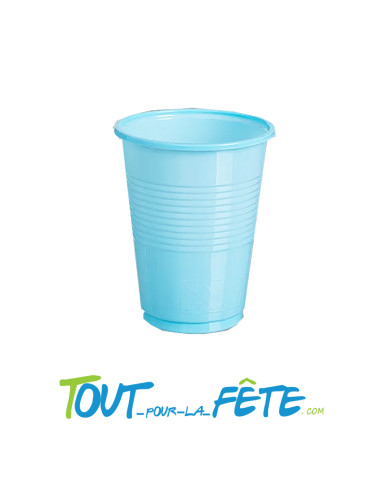 Lot de 25 gobelets en plastique bleu bébé 20cl