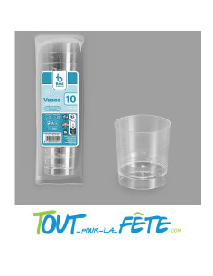 Lot de 10 shooters 33ml transparent