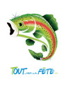 Ballon aluminium Poisson Truite 74cm