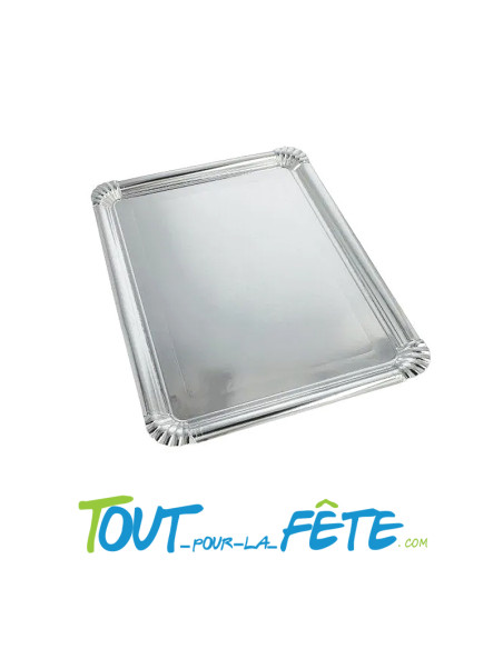 Plateau argent  en carton 29x20 cm